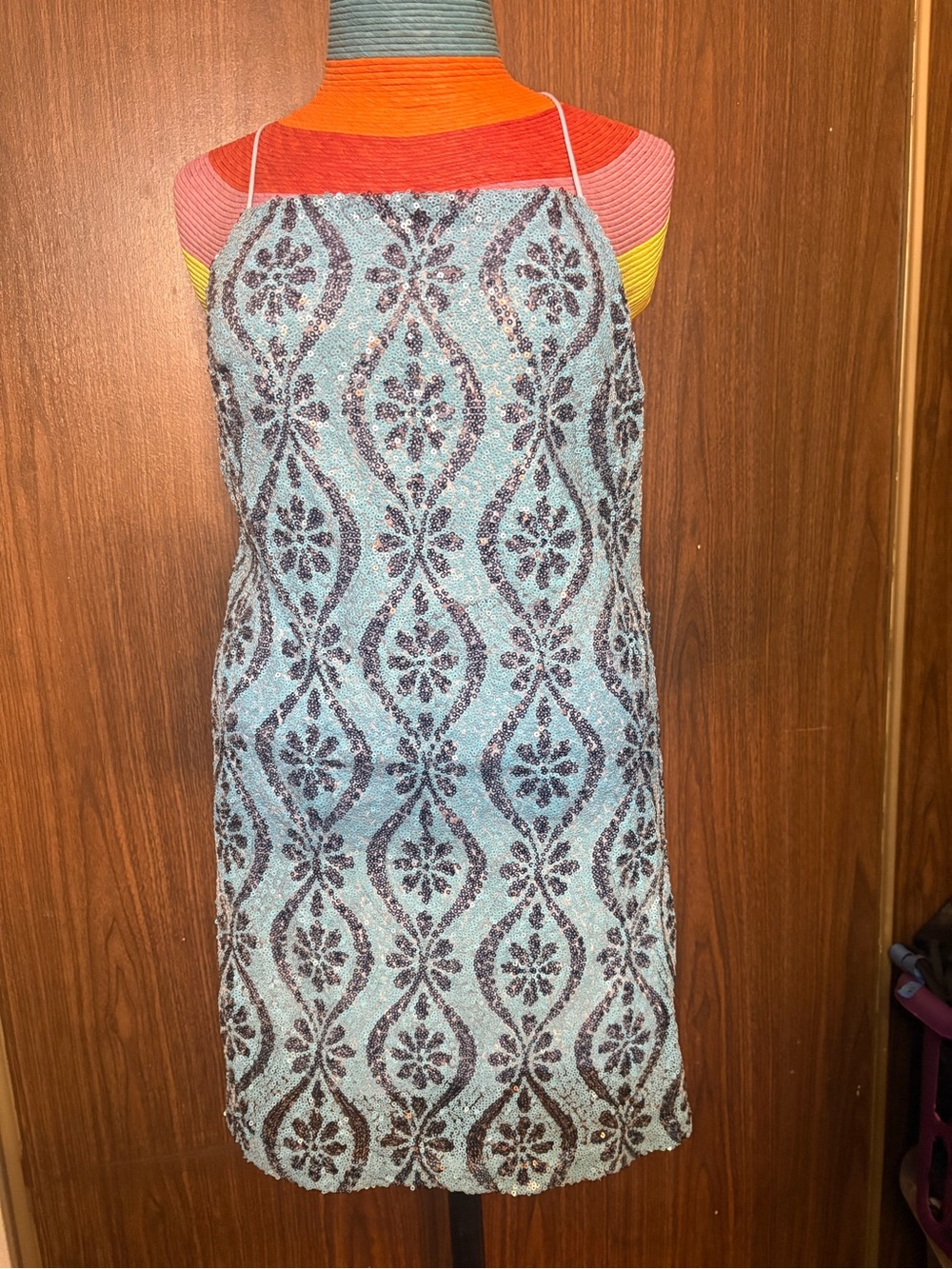 Free People Light Blue Sequin mini dress